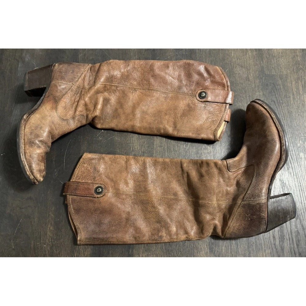 Frye 76575 Tall Jackie Button Brown Leather Boot Size 8.5 B NICE‎